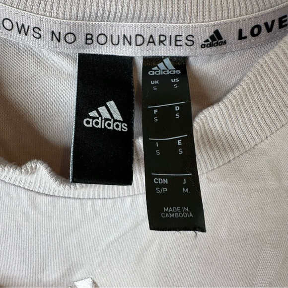 adidas U Co G T Funny Printing Sports Round Neck Short Sleeve Pink T-Shirt - Picture 8 of 12